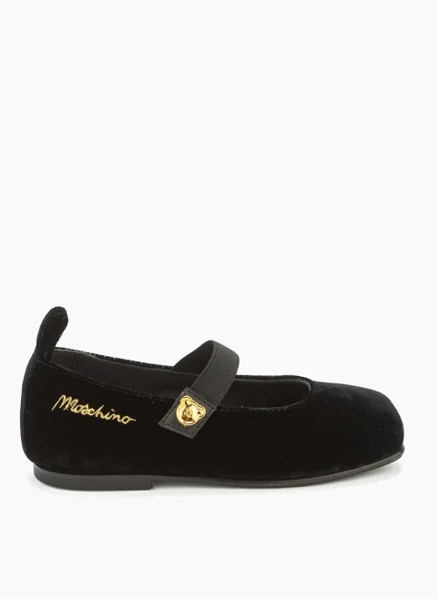 Балеринки с метален детайл Moschino Kids