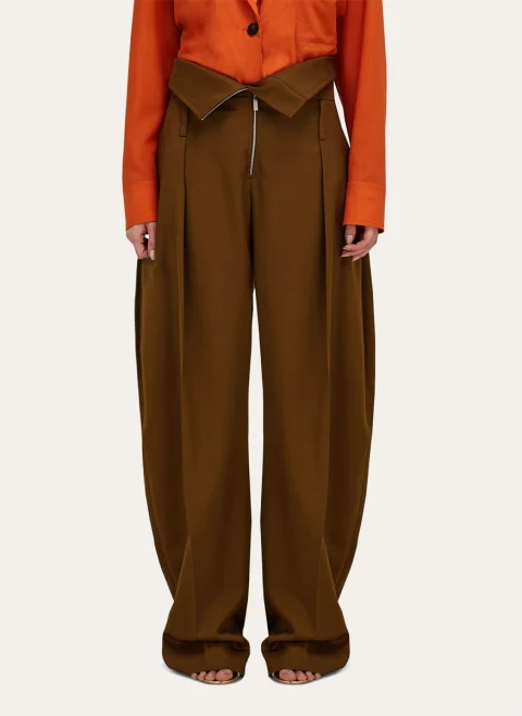 Панталон 'Barrel-Leg' с вълна и кашмир Ferragamo — снимка 1