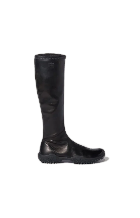 Stretch Nappa Leather Boots in Black
