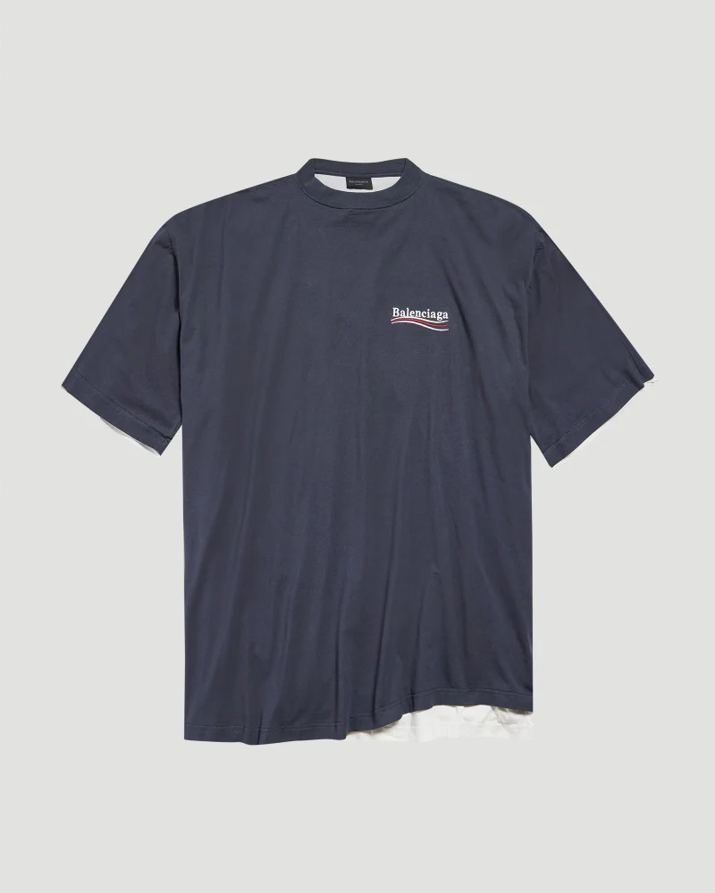 Political Campaign Double T-Shirt in Navy and White