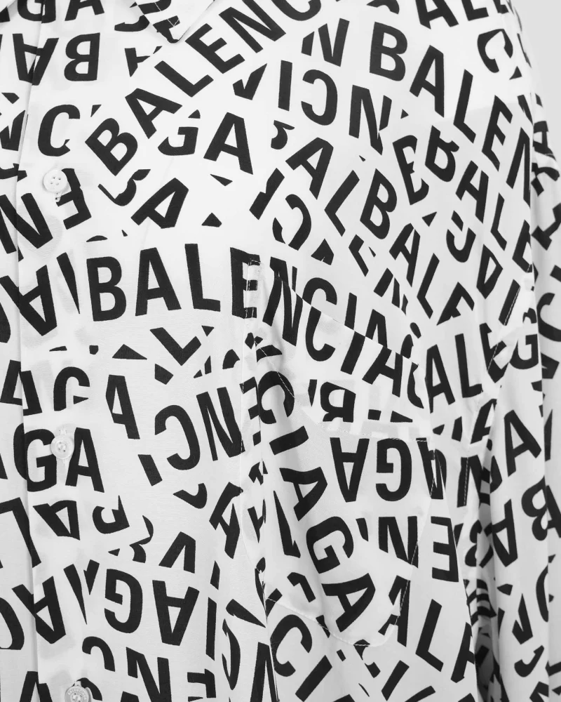 Logo Strips Minimal Shirt Large Fit in White — снимка 2