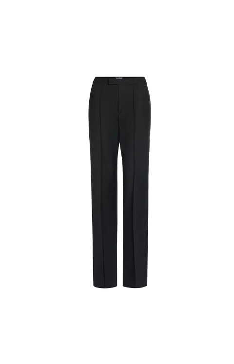 Satin Tailored Trousers in Black