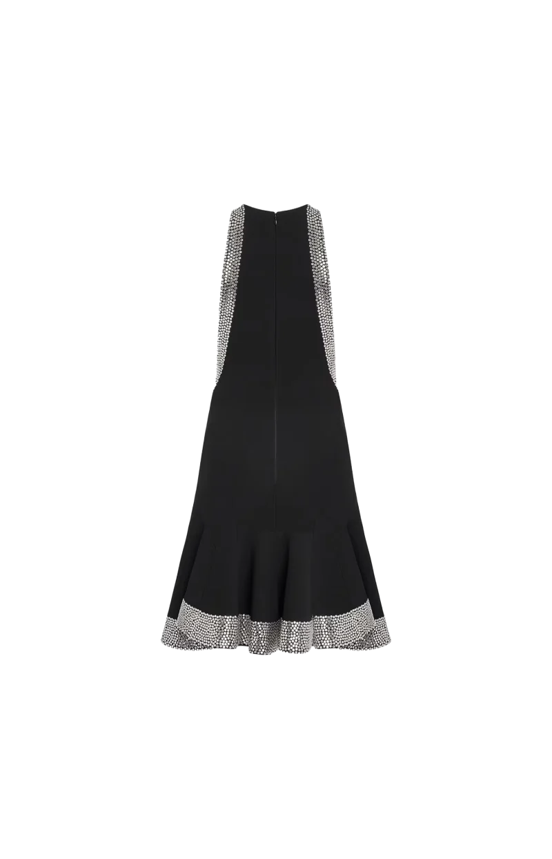 Studded Flared Dress in Black — снимка 2