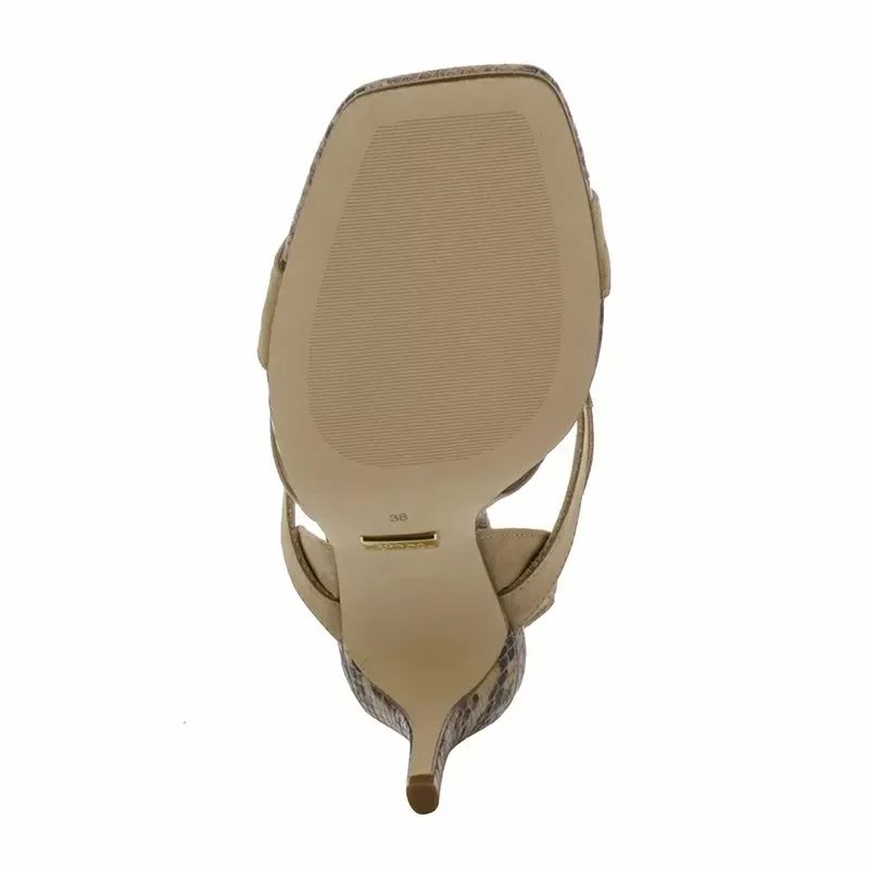Дамски Сандали На Ток DONNA ITALIANA – 11604-619-508 PISA NEW WARM TAUPE — снимка 4