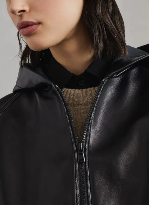 Кожено яке с монили Brunello Cucinelli — снимка 4