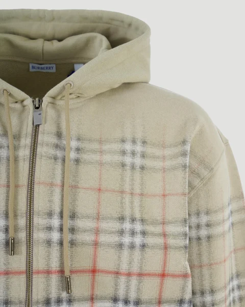 Gradient Check Cotton Zip Hoodie — снимка 3