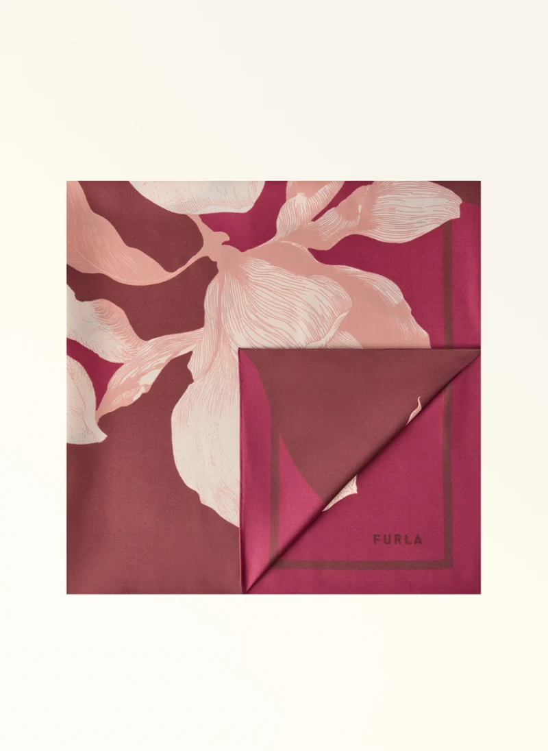 Копринен шал Furla Tortona Muddy Gray Rododendro