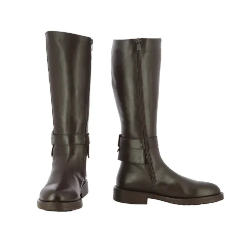 Офицерки CARLO FABIANI – 247-8466 BROWN LEATHER — снимка 5
