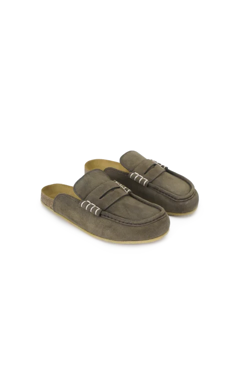 Loafer Mules in Dark Taupe — снимка 2
