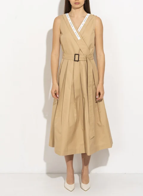 Рокля с плисиран мотив Weekend Max Mara Wkdcono — снимка 2