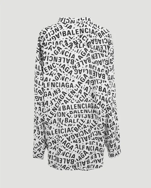 Logo Strips Minimal Shirt Large Fit in White — снимка 3