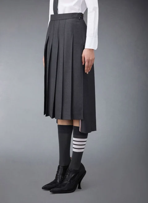 Асиметрична пола 'Twill Pleated' Thom Browne — снимка 3