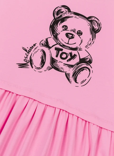 Рокля с Teddy bear принт Moschino Kids — снимка 3