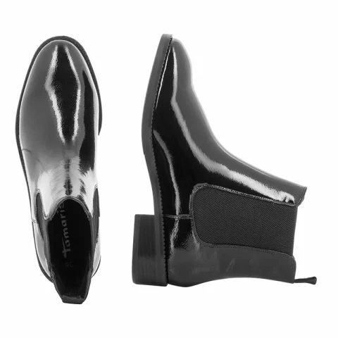 Дамски Равни Боти TAMARIS – 1-1-25340-21 BLACK PATENT — снимка 4