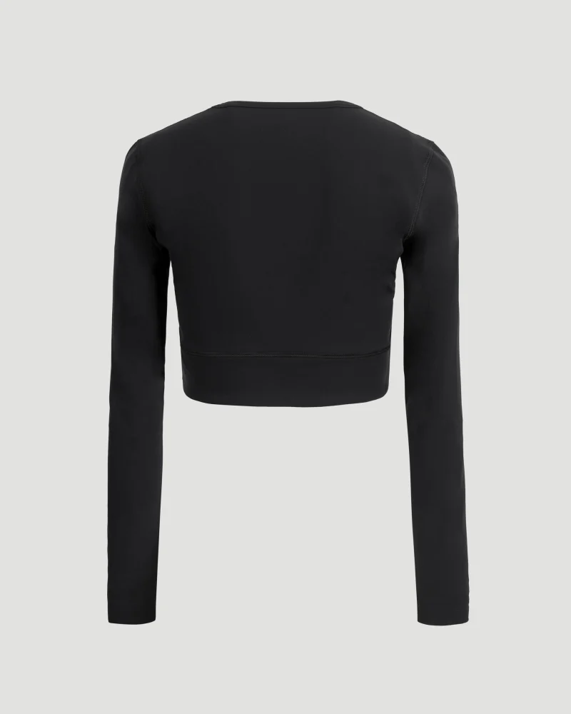 Activewear Long Sleeve Sports Bra in Black — снимка 2