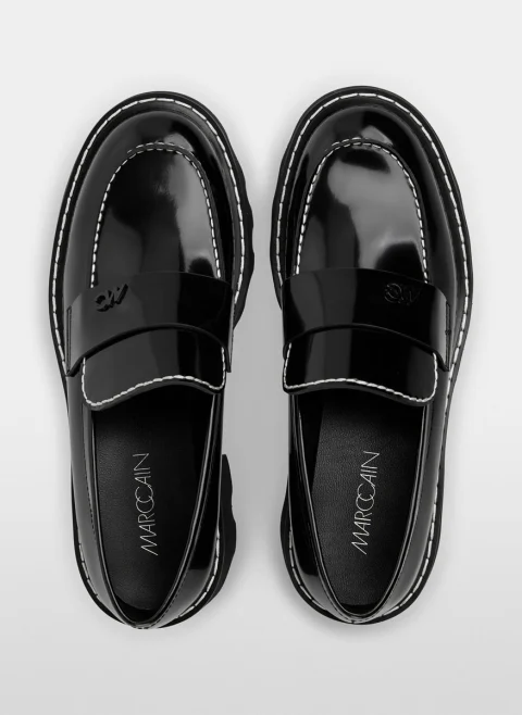 Кожени мокасини с контрастни шевове Marc Cain Sports — снимка 4
