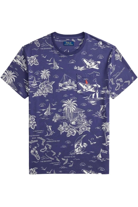 T-Shirt Printed Jersey-Knt 710B16619001 410 navy