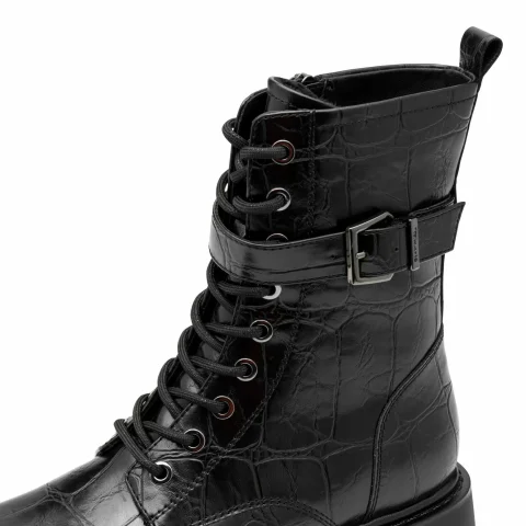Дамски Кубинки TAMARIS – 1-25228-45-028 BLACK CROCO — снимка 4