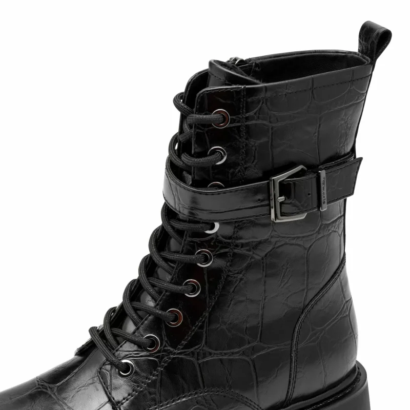 Дамски Кубинки TAMARIS – 1-25228-45-028 BLACK CROCO — снимка 4