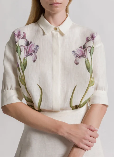 Ленена риза с принт Alberta Ferretti