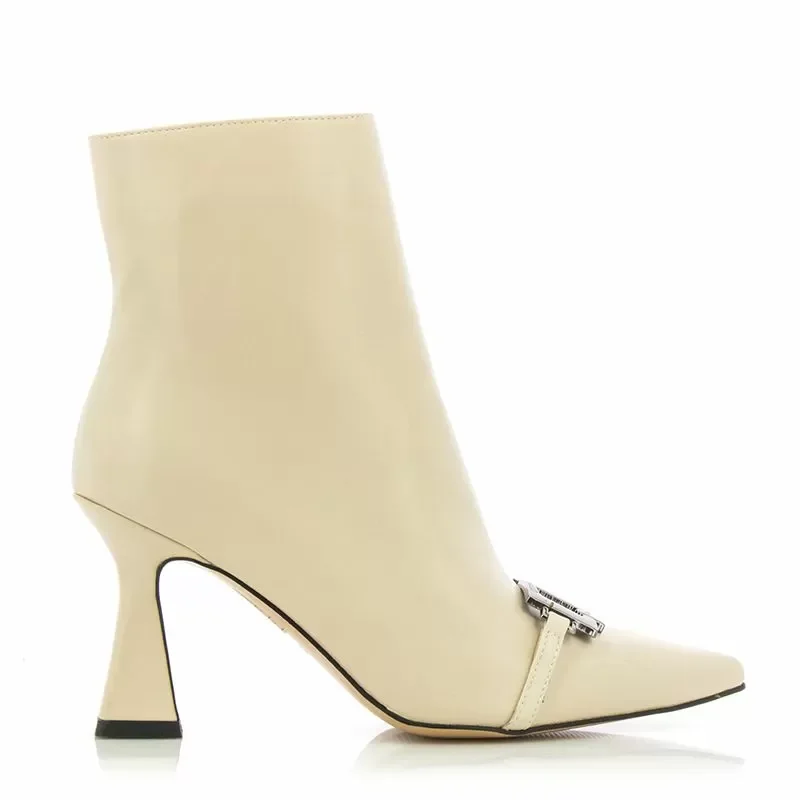 Дамски Боти На Ток QUEEN HELENA – K3277 BEIGE PU