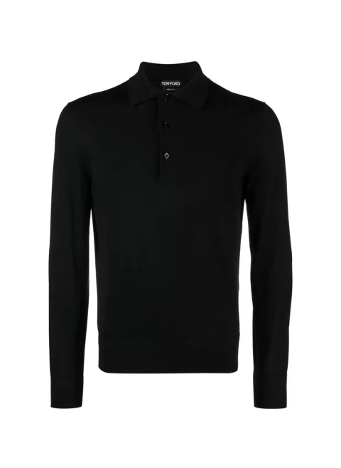 Полошърт от фина вълна Tom Ford — снимка 5