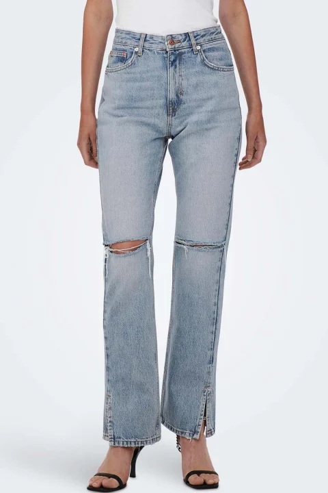 Jeans Onlbillie Ex Hw Straight Slit Jns Dot 15260602 BS000053 Light Blue Denim — снимка 2