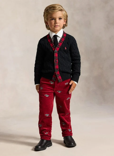 Панталон с бродирани детайли Ralph Lauren Kids 2-7 — снимка 3