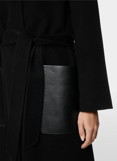 Палто от вълна с кожени детайли Marc Cain Collections — снимка 5