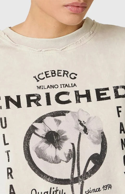 Памучна тениска със скъсена кройка — снимка 5