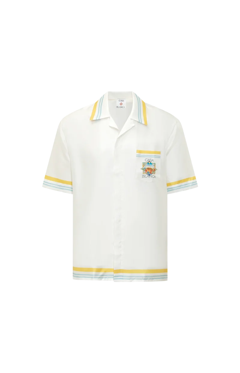 Casablanca Tennis Landscape Cuban Collar Shirt