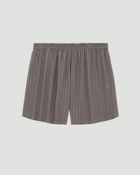 Cassandre Shorts in Striped Silk Crepe de Chine — снимка 2