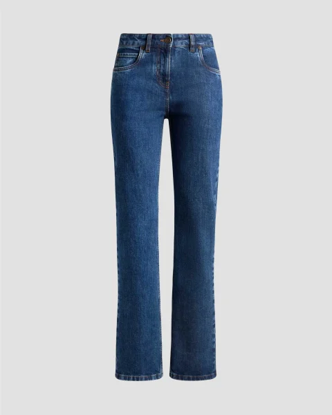 Jeans with Embroidered Rear