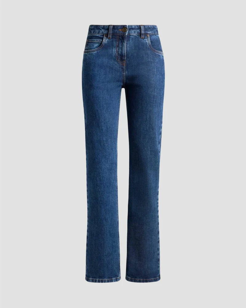 Jeans with Embroidered Rear