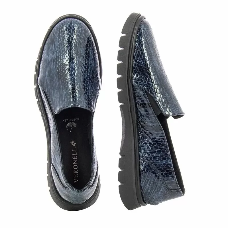 Дамски Ежедневни VERONELLA – 19176 FLEXX DARK BLUE SNAKE — снимка 4