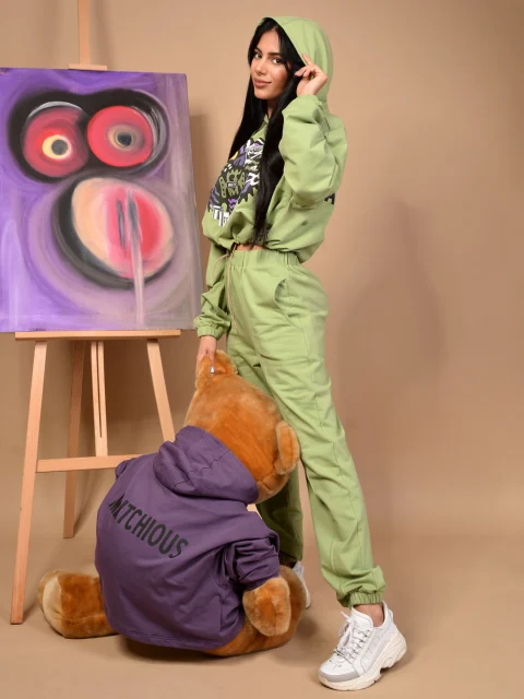 ЗЕЛЕН СУИЧЪР Green cropped sweatshirt — снимка 5
