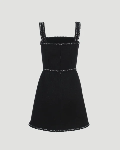 Tweed Mini Dress in Black — снимка 2