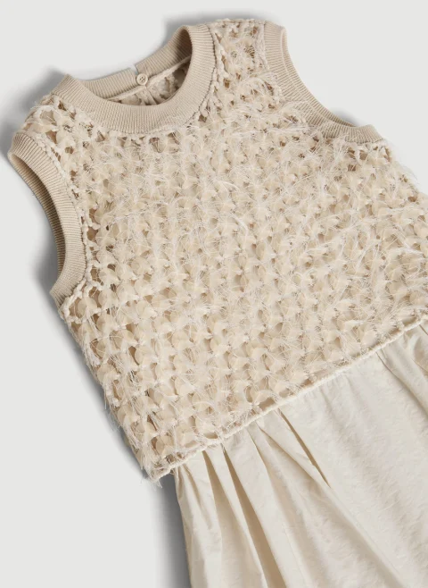 Рокля с плетен детайл 'Dazzling Mosaic' Brunello Cucinelli Kids 6 — снимка 3