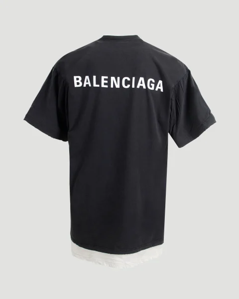 Balenciaga Back Double T-Shirt in Washed Black — снимка 4