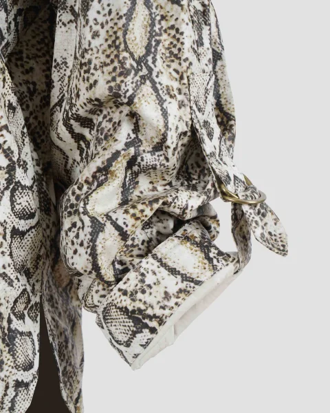 Coated Linen Jacket in Animal Print — снимка 4