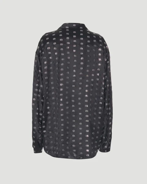 Rhinestone-Embellished Shirt in Silk — снимка 2