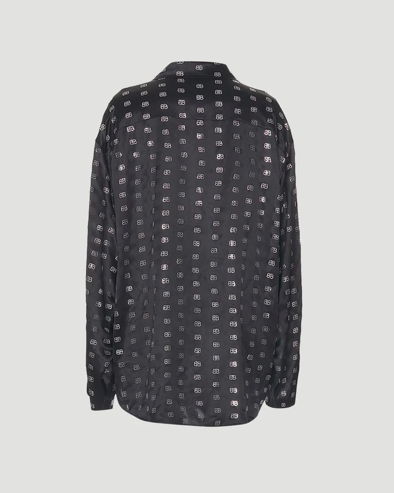 Rhinestone-Embellished Shirt in Silk — снимка 2