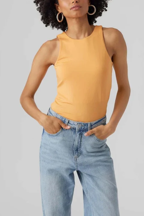 Top Vmbianca Sl Tank Top Noos 10279787 15-1245 TCX mock orange — снимка 2