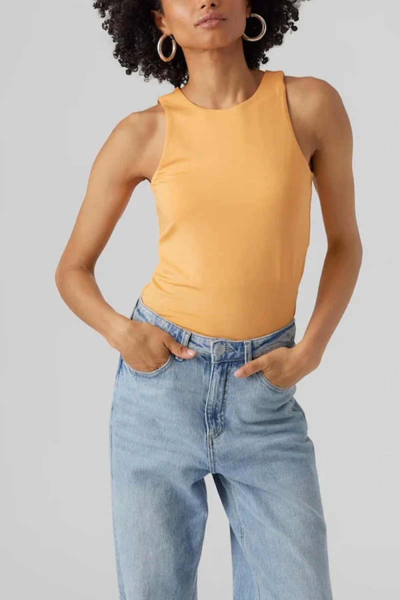 Top Vmbianca Sl Tank Top Noos 10279787 15-1245 TCX mock orange — снимка 2
