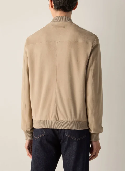 Бомбър яке от велур Zegna — снимка 3