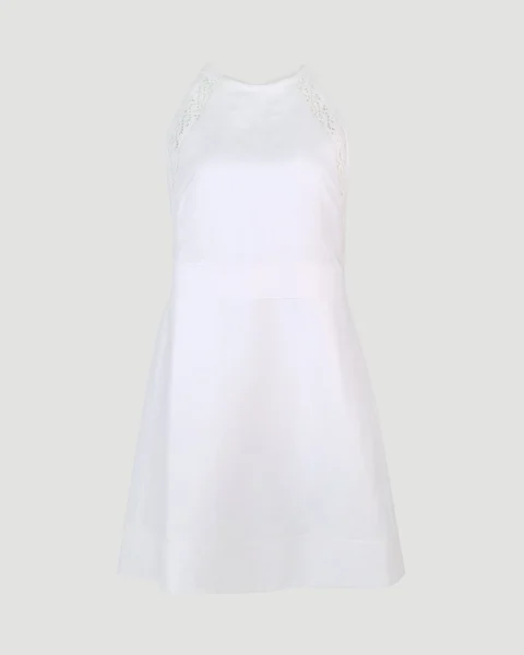 Crocheted Lace-Trimmed Linen and Cotton Dress