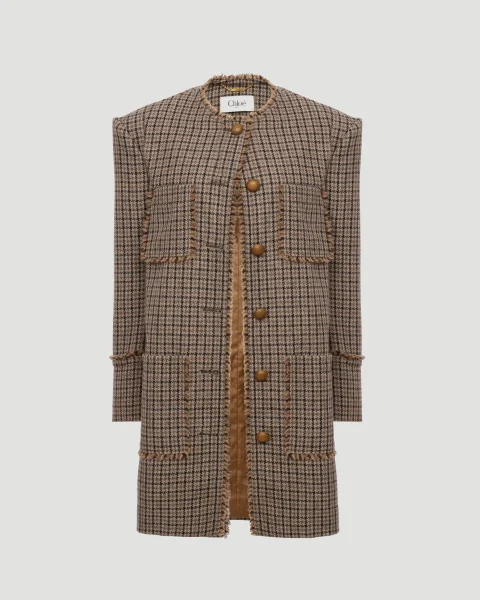 Single-Breasted Collarless Coat