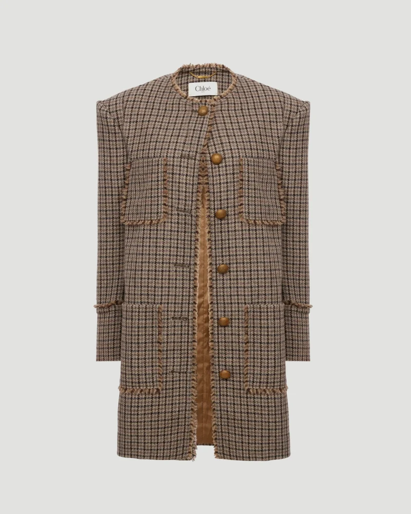 Single-Breasted Collarless Coat