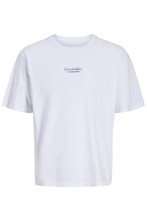 T-Shirt Jjart Print Ss Crew Neck 12288095 11-0601 TCX bright white