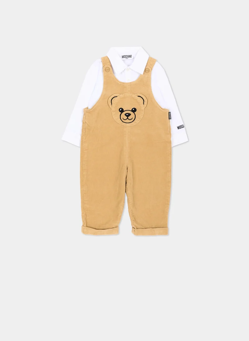 Сет с гащеризон от рипсено кадифе Moschino Kids